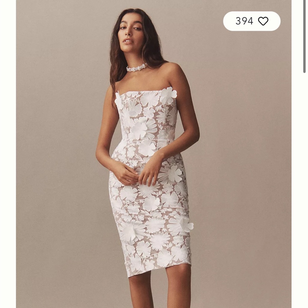 Helsi Cecilia White Floral Strapless Dress - XS